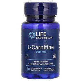 L-Карнітин, 500 мг, L-Carnitine, Life Extension, 30 вегетаріанських капсул