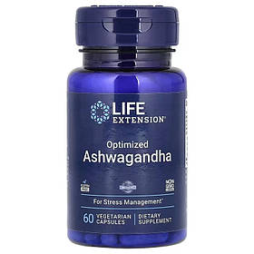 Ашваганда оптимізована, 125 мг, Optimized Ashwagandha, Life Extension, 60 вегетаріанських капсул