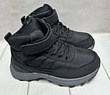 Зимові дитячі черевики Jong Golf на овчині водовідштовхуючі чорні 32-34, фото 2