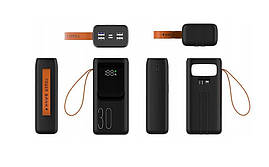 Powerbank TRACER 30 000 mAh Швидка зарядка QC3.0, вбудовані універсальні кабелі (TRABAT47369)
