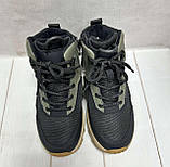 Зимові дитячі черевики Jong Golf на овчині водовідштовхуючі чорні/хакі 32-37, фото 4