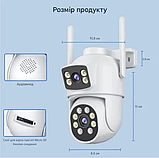 Ip WiFi камера вулична поворотна 8Mp PTZ-A30 2 незалежні обʼєктиви з віддаленим доступом датчик руху нічне бачення, фото 7
