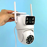 Ip WiFi камера вулична поворотна 8Mp PTZ-A30 2 незалежні обʼєктиви з віддаленим доступом датчик руху нічне бачення, фото 8