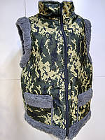 Жилетка мужская из натуральной овчины. Жилет мужской натуральная кожа. Чоловіча желетка з натуральної овчини.