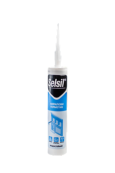 Герметик акриловий SELSIL водостійкий . Білий () V310 мл. [25]