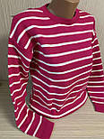 Светр джемпер жіночий теплий у смужку стильний, фото 7