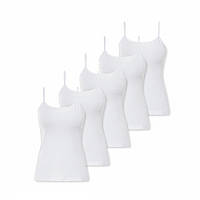 Майка женская белая на тонких бретелях (набор 5 шт) Esmara, размер M, L, XL