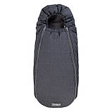 Дитячий зимовий конверт кокон на флісі з утеплювачем у візок коляску від 0 до 10 місяців Тренд Baby XS Графіт з опушкою, фото 3
