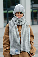 В'язаний комплект "Ульяна", колір світло  сірий