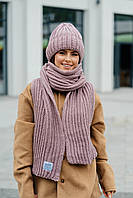 В'язаний комплект "Ульяна", колір пильна троянда