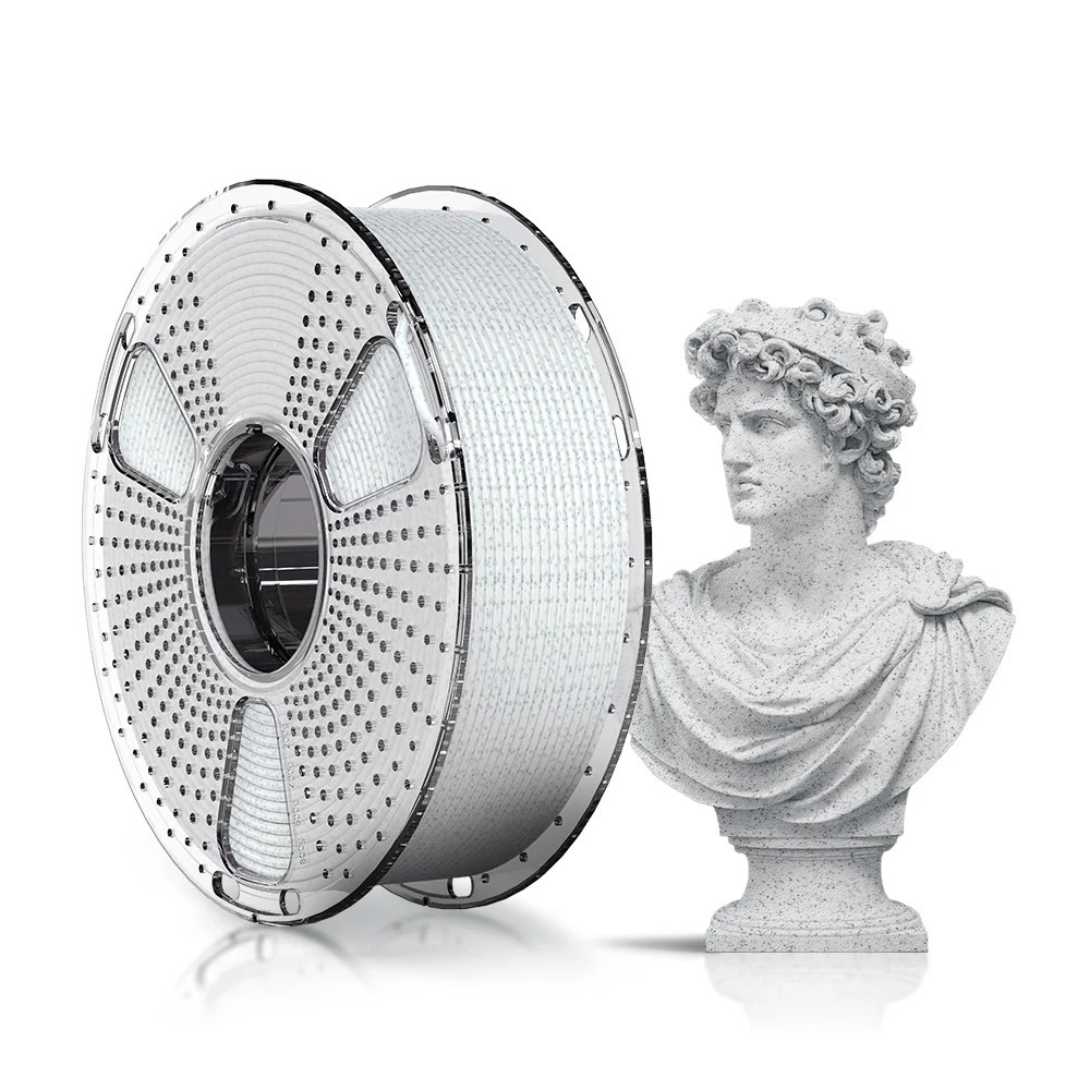 Пластик SUNLU HS PLA Marble Shadow Storm, Reusable Spool, 1.75мм, 1кг, 330м, 190-260°C, Мармур Тіньовий штормовий філамент, фото 1