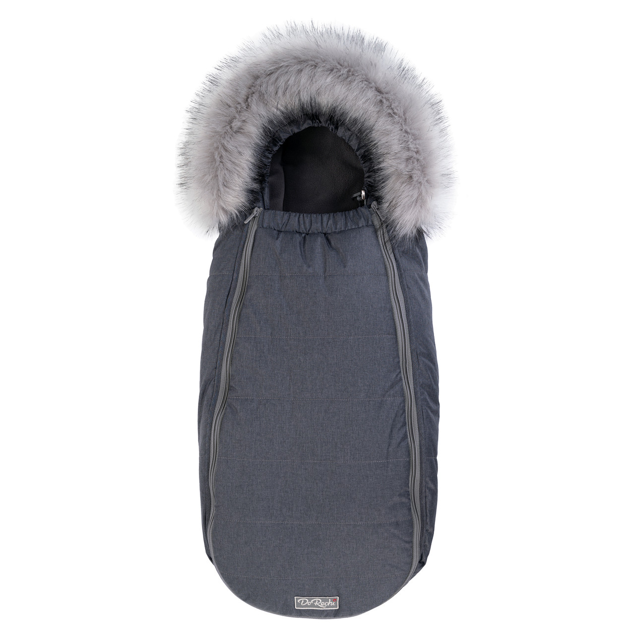 Дитячий зимовий конверт кокон на флісі з утеплювачем у візок коляску від 0 до 10 місяців Тренд Baby XS Графіт з опушкою, фото 1