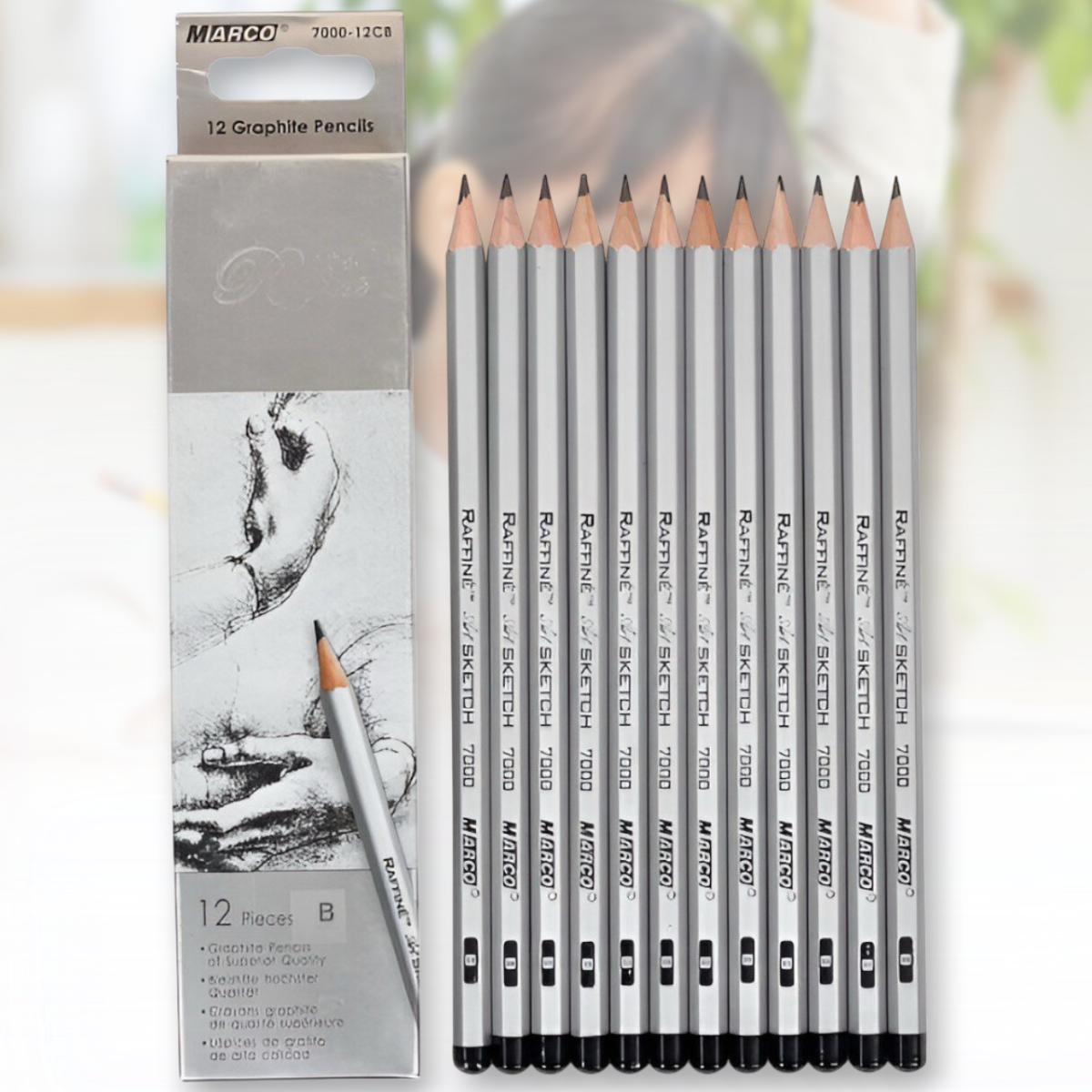 Набір простих олівців 7000/12-В MARCO Упаковка 12 шт., фото 1