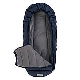 Дитячий зимовий конверт кокон на флісі з утеплювачем у візок коляску від 0 до 10 місяців Тренд Baby XS Синій з опушкою, фото 4