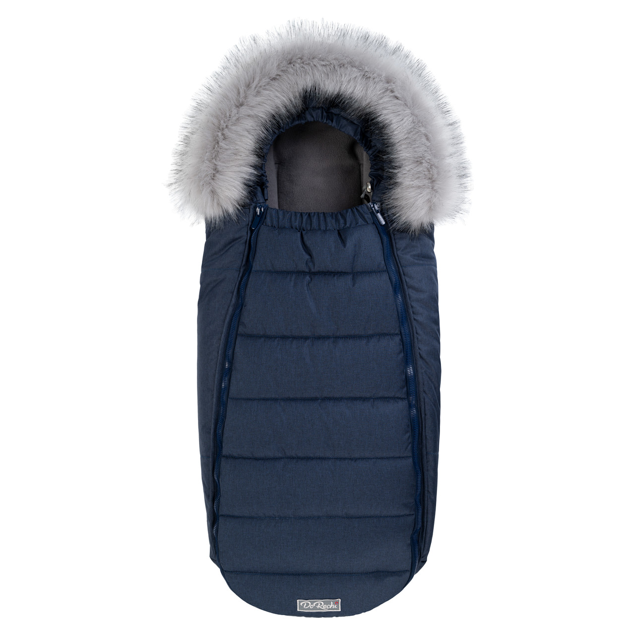 Дитячий зимовий конверт кокон на флісі з утеплювачем у візок коляску від 0 до 10 місяців Тренд Baby XS Синій з опушкою, фото 1