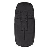 Дитячий зимовий конверт кокон на флісі з утеплювачем у візок коляску від 0 до 10 місяців Тренд Baby XS Чорний, фото 6