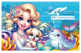 Альбом для малювання А4 16 аркушів скоба МД дівчинка зі цуценям 24118