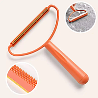 Щітка-скребок для чищення шерсті тварин, ковтунців (жовтогарячий)