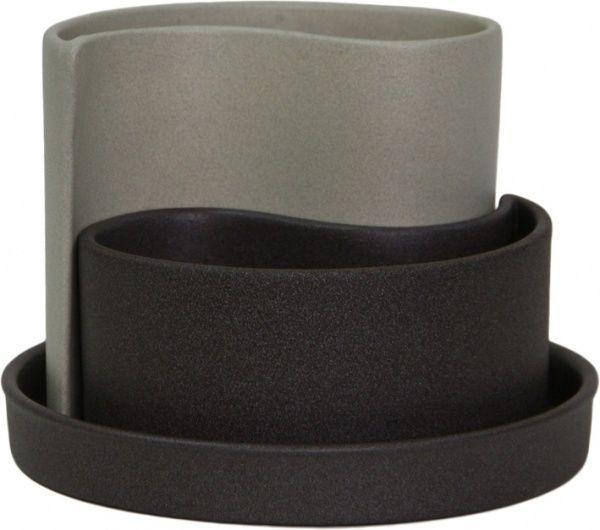 Горщик Капля крошка 0,7л/1,3л (10940871), Кераміка, бежево-шоколадна, Oriana, Арт.66800