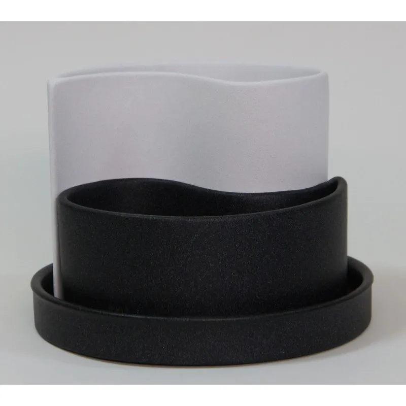 Горщик Капля крошка 0,7л/1,3л (10940872), Кераміка, чорно-біла, Oriana, Арт.66802