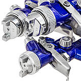 Набір пневматичних фарбувальних пістолетів (алюмінієвий корпус) HVLP (3 шт.) з редуктором 0,8 1,4 1,7 сопла Vorfal V01108, фото 6