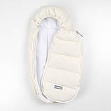 Дитячий зимовий конверт кокон на флісі з утеплювачем у візок коляску від 0 до 10 місяців Тренд Baby XS Молочний, фото 4
