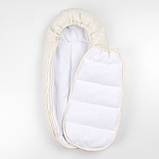 Дитячий зимовий конверт кокон на флісі з утеплювачем у візок коляску від 0 до 10 місяців Тренд Baby XS Молочний, фото 5