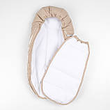 Дитячий зимовий конверт кокон на флісі з утеплювачем у візок коляску від 0 до 10 місяців Тренд Baby XS Лате Беж, фото 5