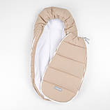 Дитячий зимовий конверт кокон на флісі з утеплювачем у візок коляску від 0 до 10 місяців Тренд Baby XS Лате Беж, фото 7