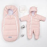 Дитячий зимовий конверт кокон на флісі з утеплювачем у візок коляску від 0 до 10 місяців Тренд Baby XS Рожевий, фото 4