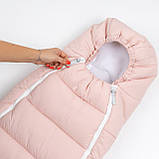 Дитячий зимовий конверт кокон на флісі з утеплювачем у візок коляску від 0 до 10 місяців Тренд Baby XS Рожевий, фото 9