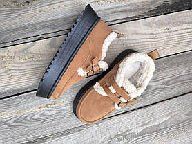 Уги короткі РУДІ CAMEL з ремінцями на високій підошві з утепленою устілкою жіночі, фото 4