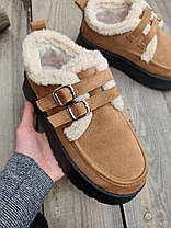 Уги короткі РУДІ CAMEL з ремінцями на високій підошві з утепленою устілкою жіночі, фото 2