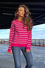 Светр джемпер жіночий теплий у смужку стильний