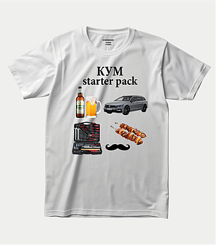 Футболка з прикольним принтом для кума “КУМ starter pack”