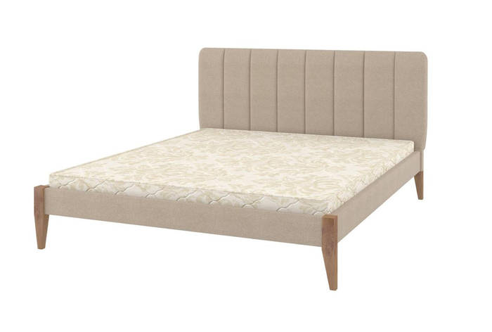 Двоспальне ліжко Mebigrand Лондон ТК Горіх світлий + Аляска 23 180х200 см (DMBG-1476), фото 1