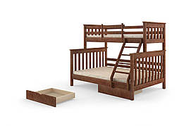 Двоярусне дитяче ліжко Mebigrand Скандинавія Горіх лісовий 140-90х200 см з ящиками (DMBG-2248)