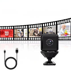 Бездротова IP міні камера відеоспостереження P7-X6D з Wi Fi портативна аккумуляторна з підставкою для дому та офісу