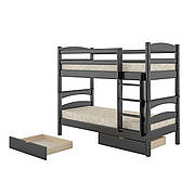 Двоярусне дитяче ліжко Mebigrand Чикаго Міні Венге 80х190 см з ящиками (DMBG-2285)