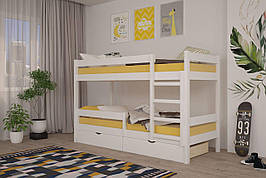Двоярусне дитяче ліжко Mebigrand Атланта Міні Білий (RAL9003) 90х190 см з ящиками (DMBG-2443)