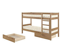 Двоярусне дитяче ліжко Mebigrand Атланта Міні Горіх світлий 90х200 см з ящиками (DMBG-2452)