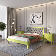 Полуторне дерев'яне ліжко Mebigrand Токіо Лайм (S3050G70Y)/Аляска 23 (Бежевий) 120х190 см (MBG-4760)