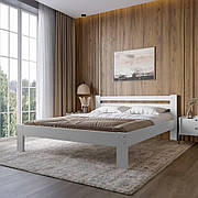 Полуторне дерев'яне ліжко Mebigrand Баварія Білий (RAL9003) 120х200 см (MBG-14903)