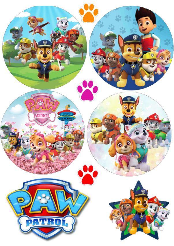 Вафельна картинка "Happy Birthday" "Paw patrol" /ВК-0077/  - А4, фото 1