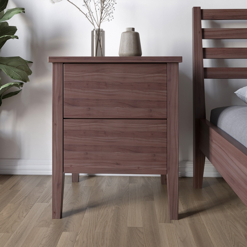Тумба приліжкова з натурального дерева Mebigrand Балі 2 51х66х41 см Горіх темний (MBG-21421)