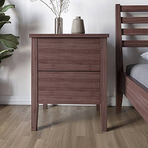 Тумба приліжкова з натурального дерева Mebigrand Балі 2 51х66х41 см Горіх темний (MBG-21421), фото 1