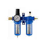 Пневматичний фільтр-регулятор з манометром і маслянкою 1/2" 10 бар / 150 PSI Vorfal V02006, фото 3