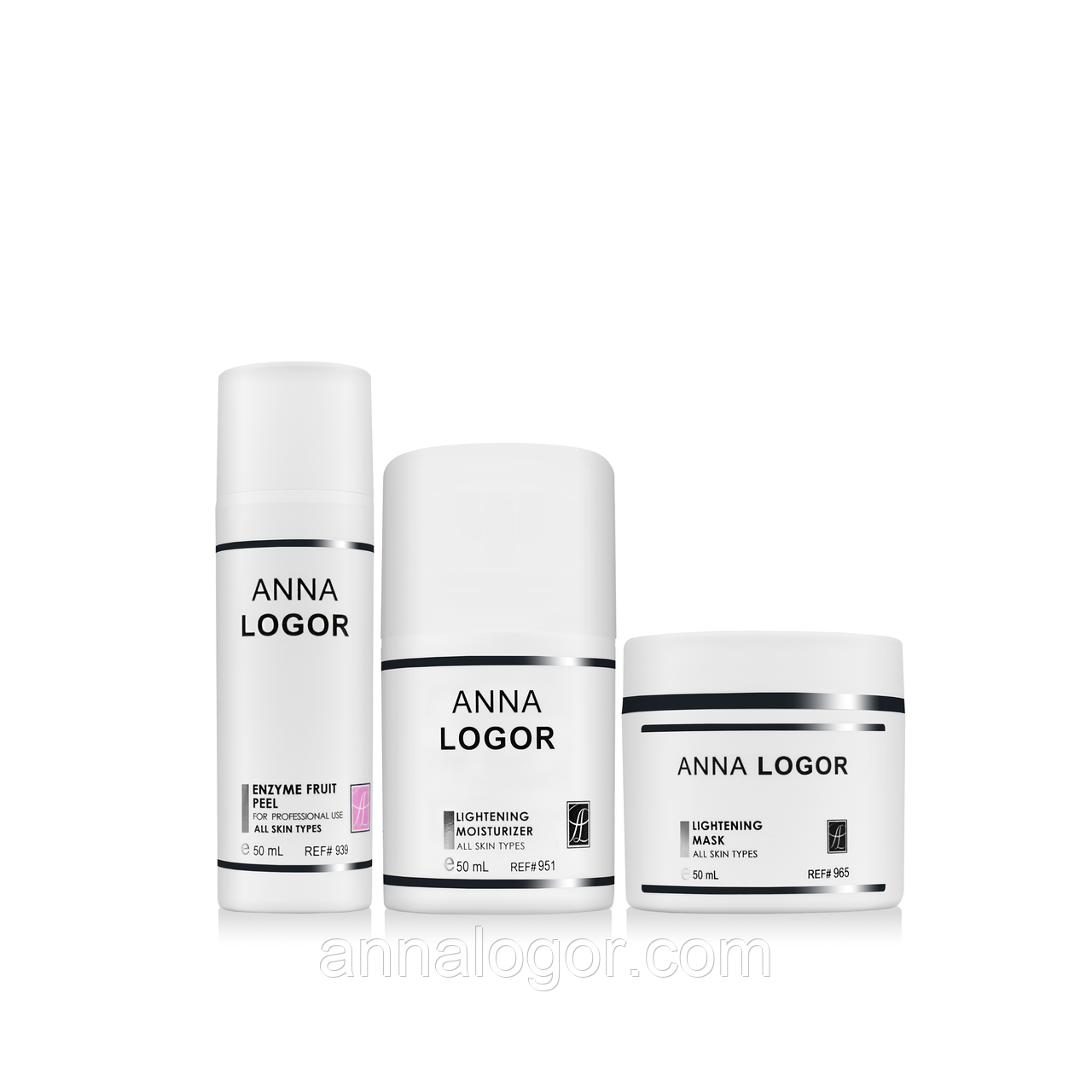 Набір косметики для відбілення шкіри обличчя Anna LOGOR Enzyme Lightening Fruit Peel Set, фото 1