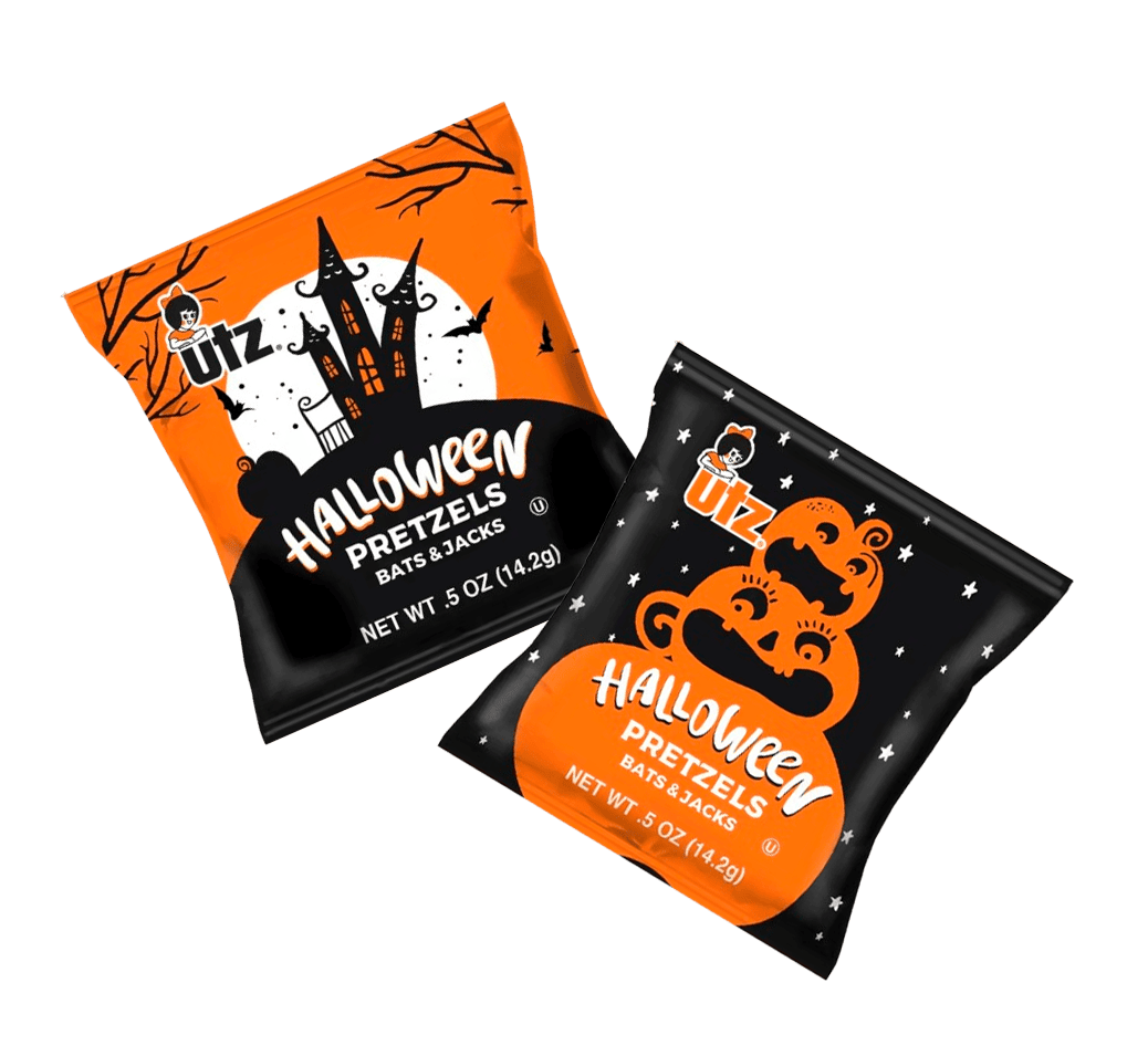 Крендельки Utz Halloween Pretzels Bats and Jacks Treats 2шт х 14.2г, фото 1