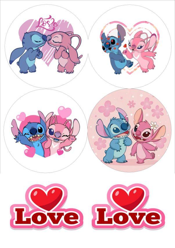 Вафельна картинка "Love" "Stitch" /ВК-0090/ - А4, фото 1